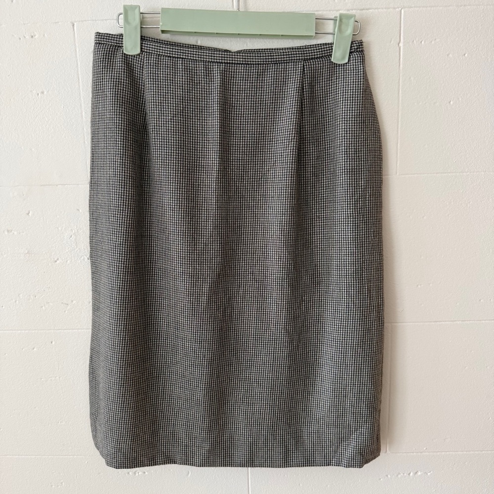 Evan Picone 90s Wool Gingham Pencil Skirt
